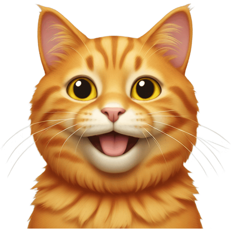 Realistic Happy Orange cat emoji