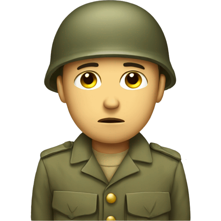 Sad soldier  emoji