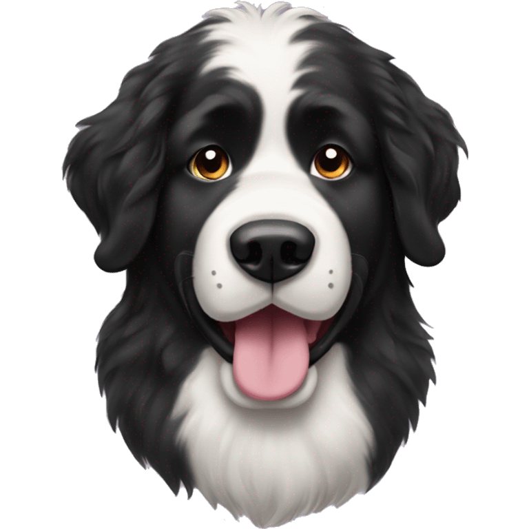 Newfoundland dog with Minnie Mouse ears  emoji