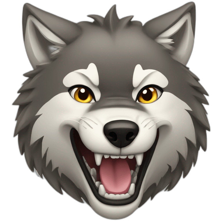 female wolf growling emoji