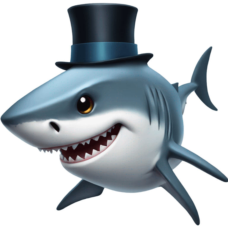 Shark with a top hat emoji