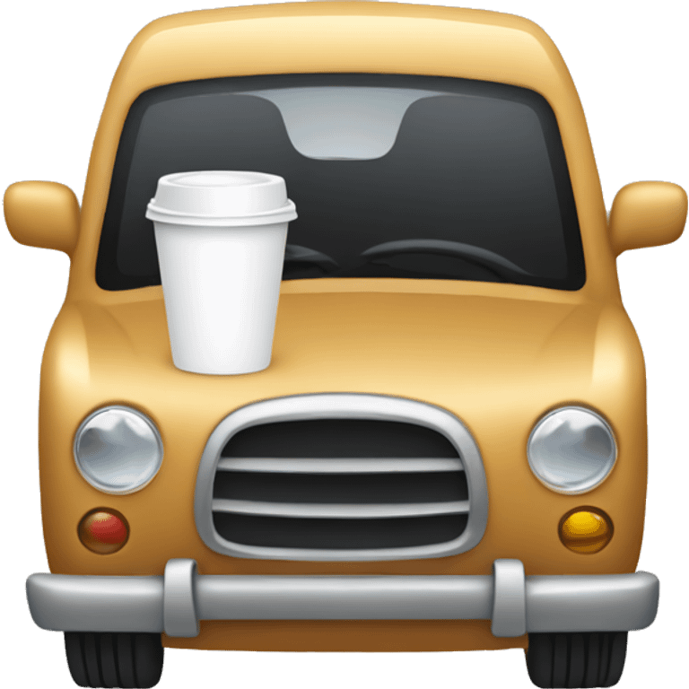 Car drinking a coffee emoji