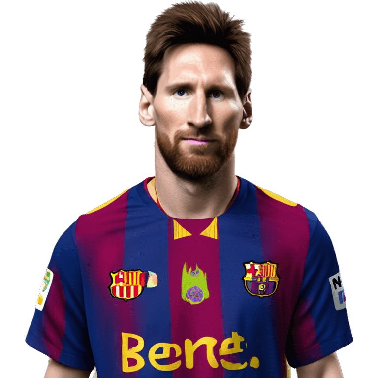 Lionel Messi fluffy mullet Barcelona jersey 19 emoji