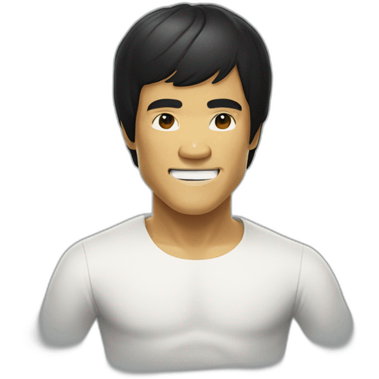 Bruce Lee smiling emoji