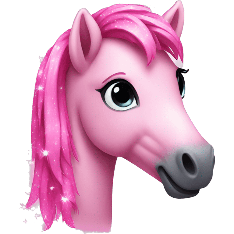 Pink pony with sparkles  emoji