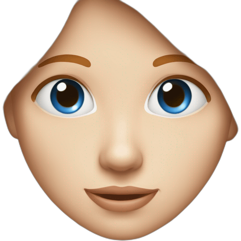 Chat blanc avec yeux bleus a côté d'une femme rousse emoji