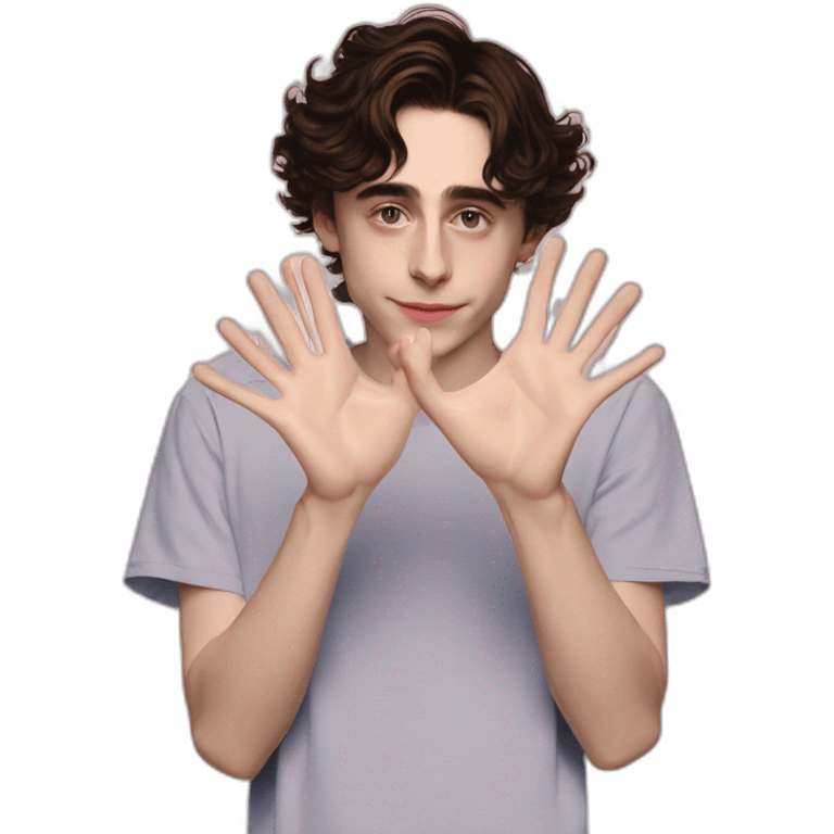 Timothée chalamet heart hands emoji