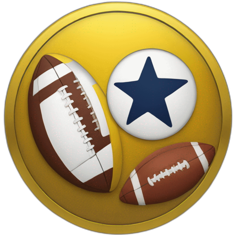 yellow coin with american football on it emoji