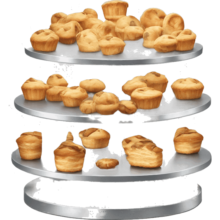 Realistic metallic silver pastry stand isolated  emoji