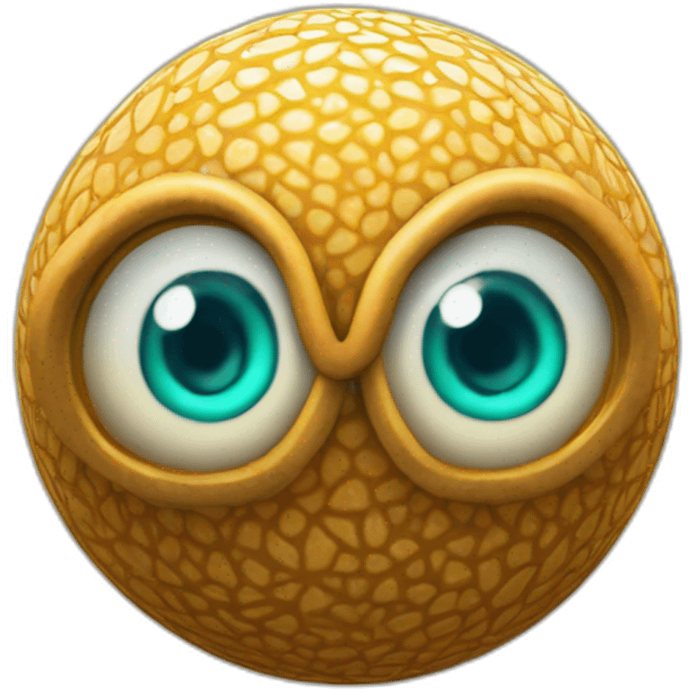 3d sphere with a cartoon Squid skin texture with Eye of Horus emoji