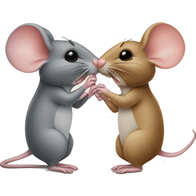 mouse kissing another mous emoji