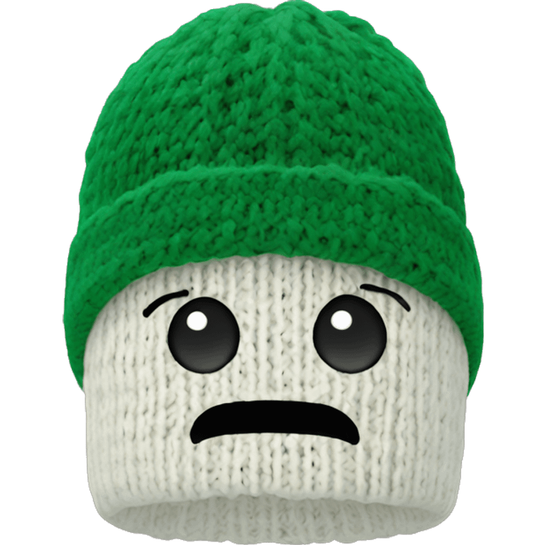 Green knitted winter beanie on its own emoji