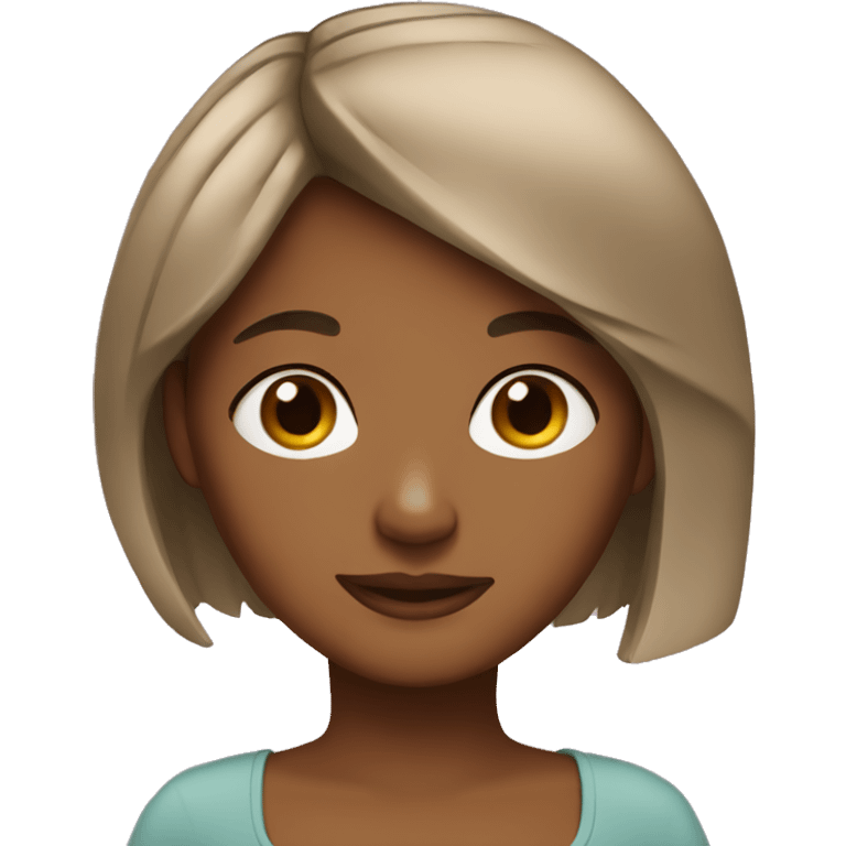 Brown girl with bob emoji