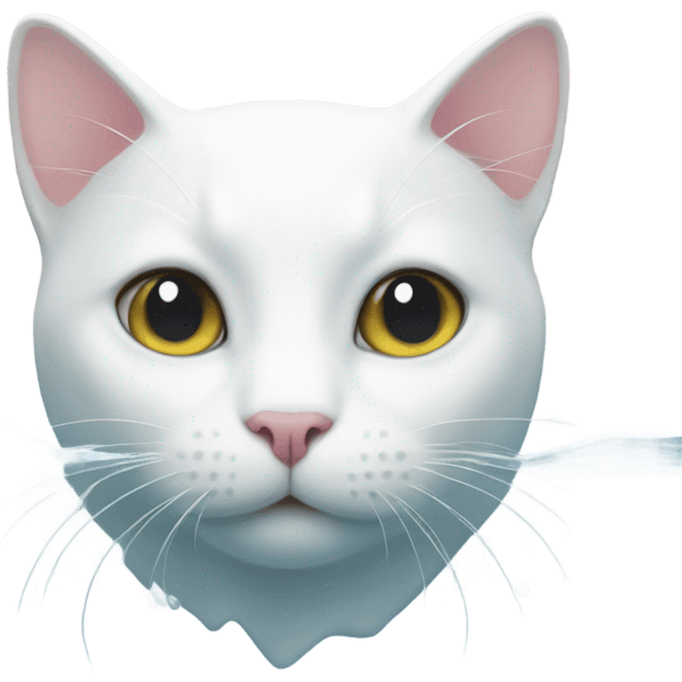 White Cat Swimming emoji