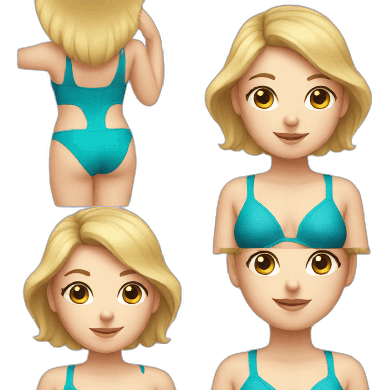 white girl with swimsuit emoji