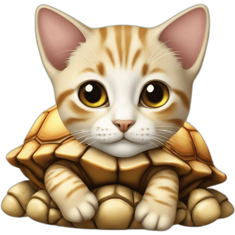 Un chaton sur une tortue emoji