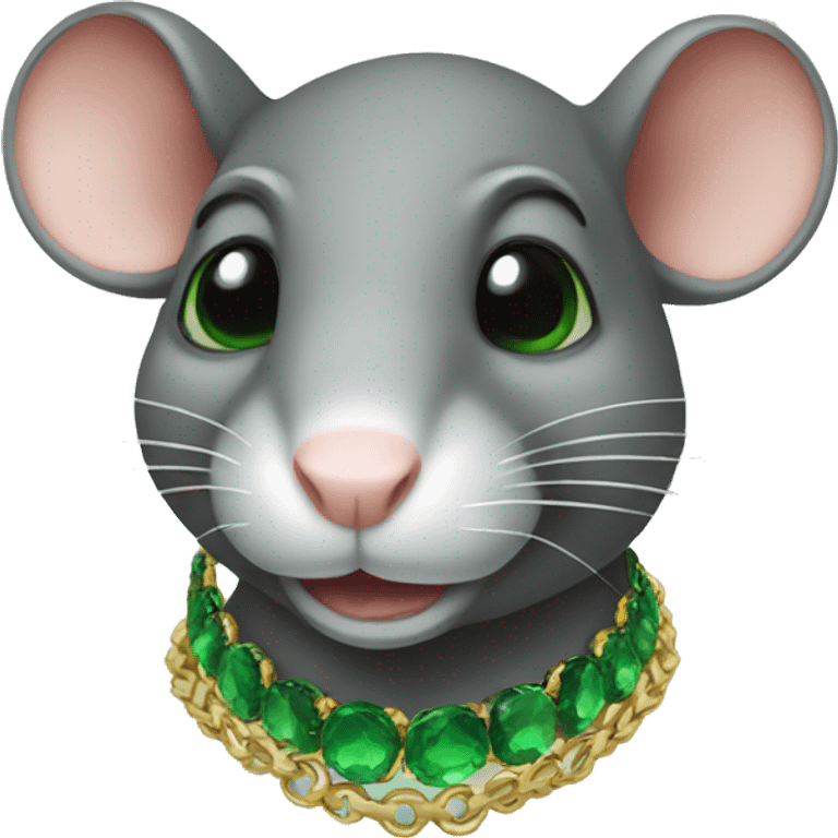 Rat with green necklace  emoji