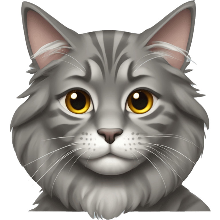 gray maine coon cat emoji