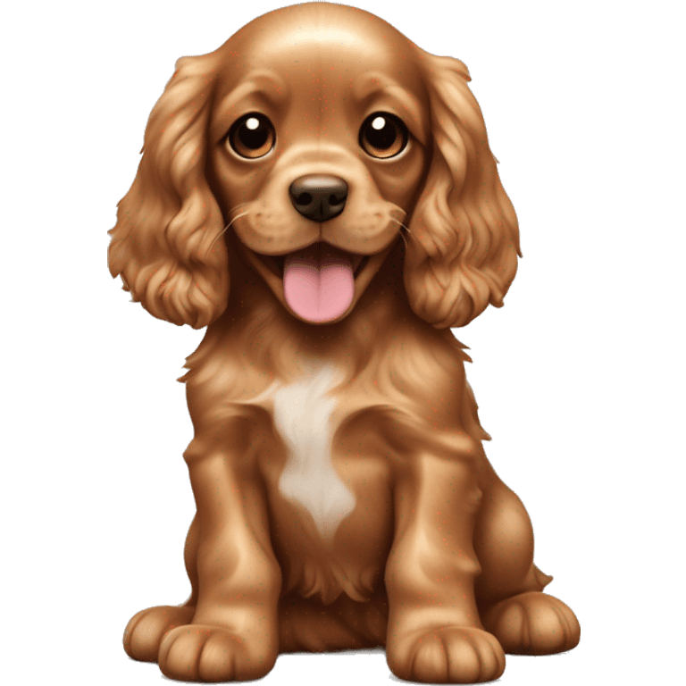 baby Cocker Spaniel playing happily emoji