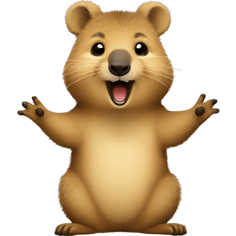 Quokka with open arms for hug emoji