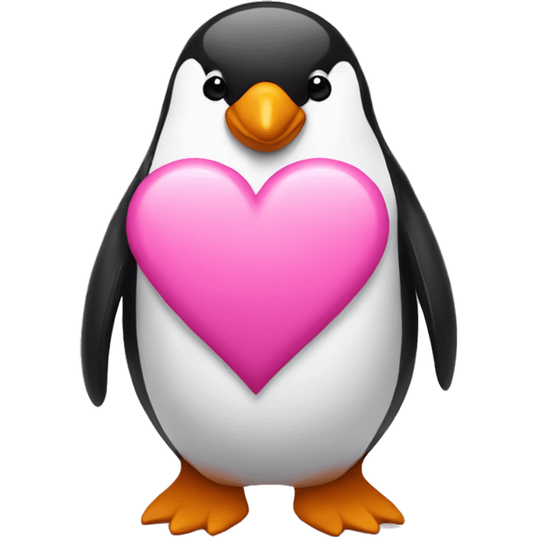 Penguin holding pink Whitney emoji