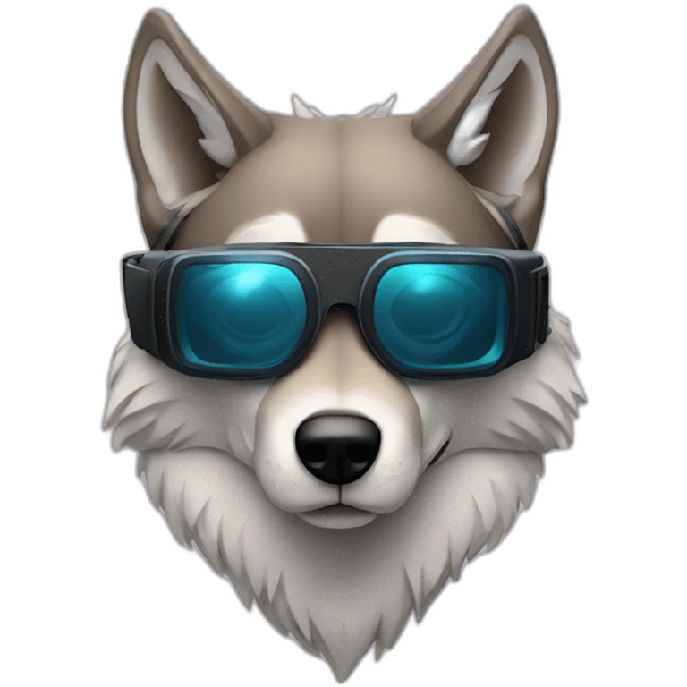 wolf with vr glasses emoji