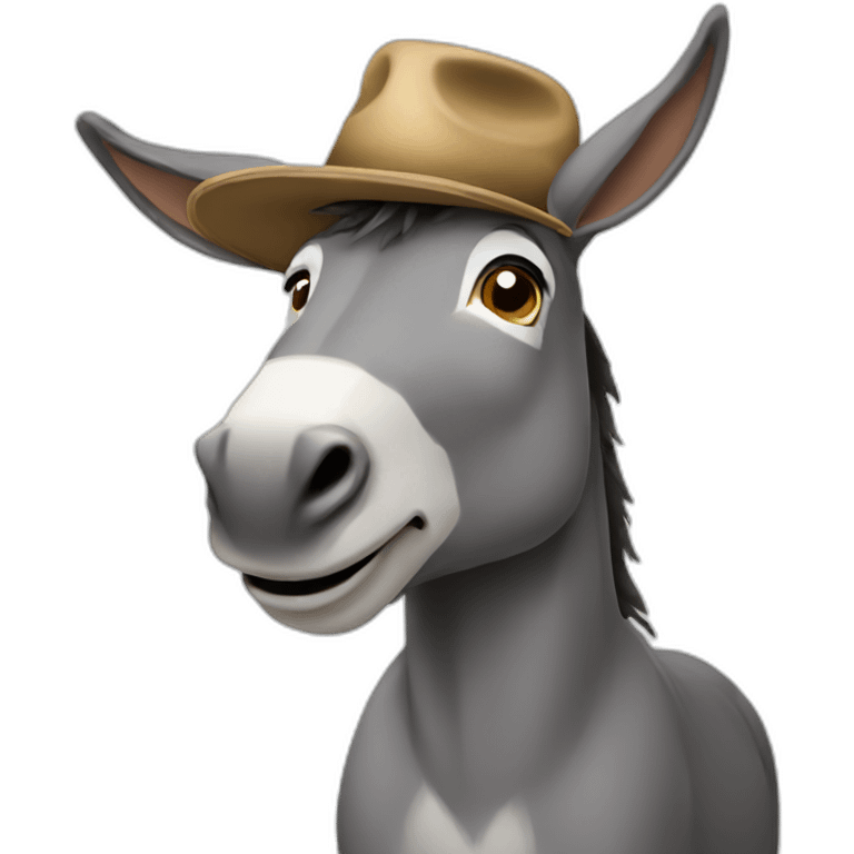 Donkey with a hat emoji