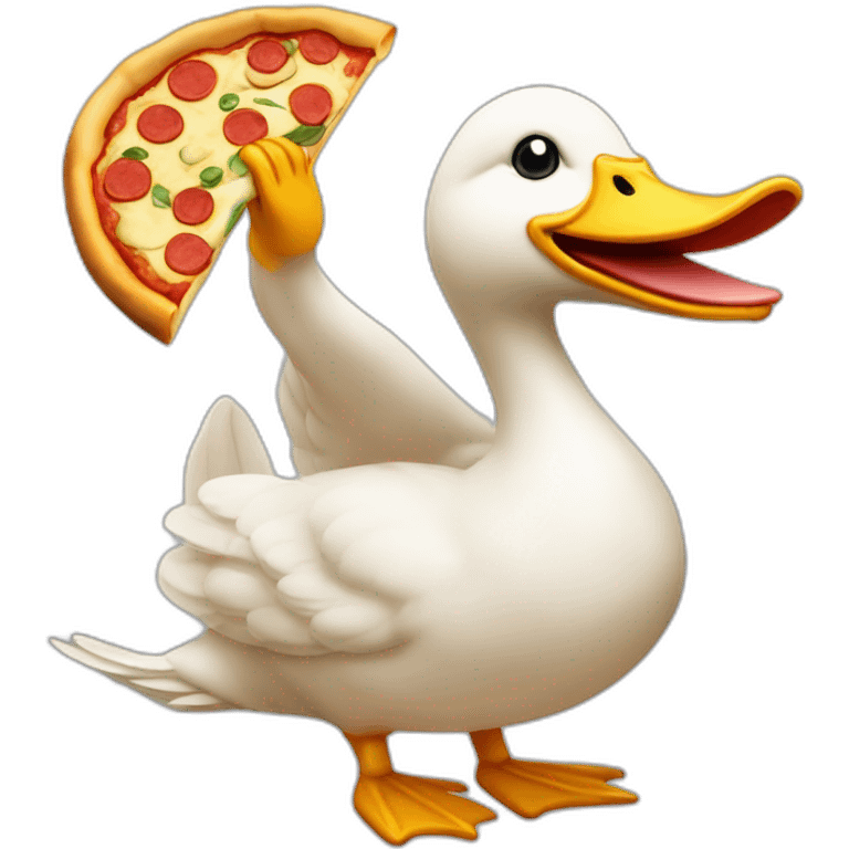 canard qui mange une pizza emoji