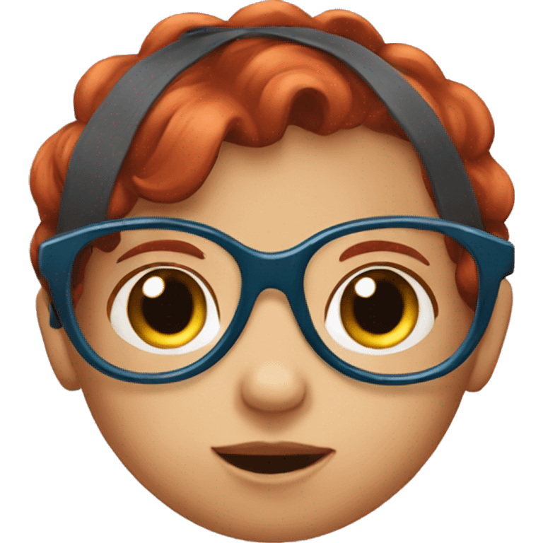 Redhead baby with glasses emoji