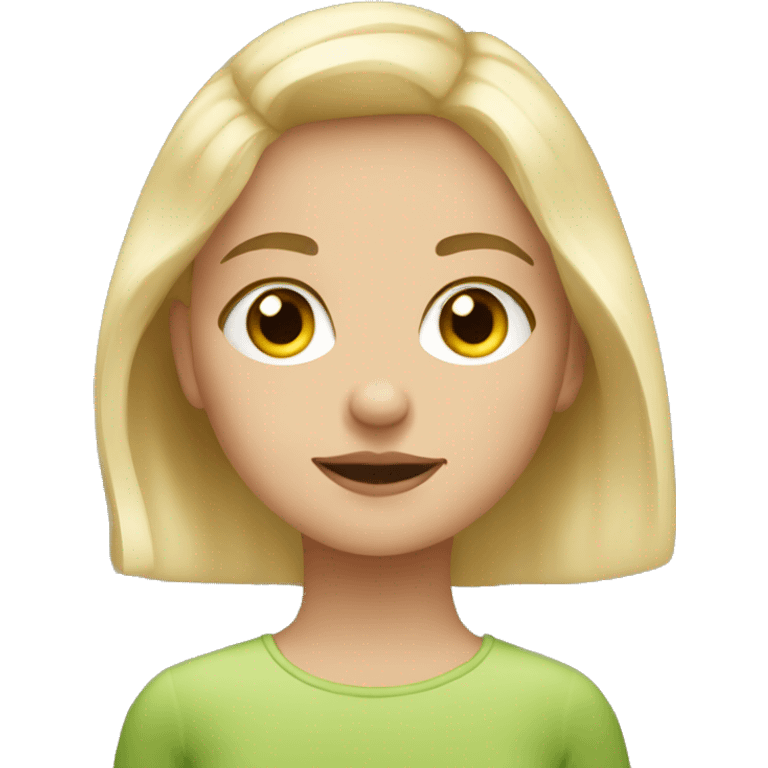 Ukrainian girl with dyed blonde hair and hazel eyes emoji