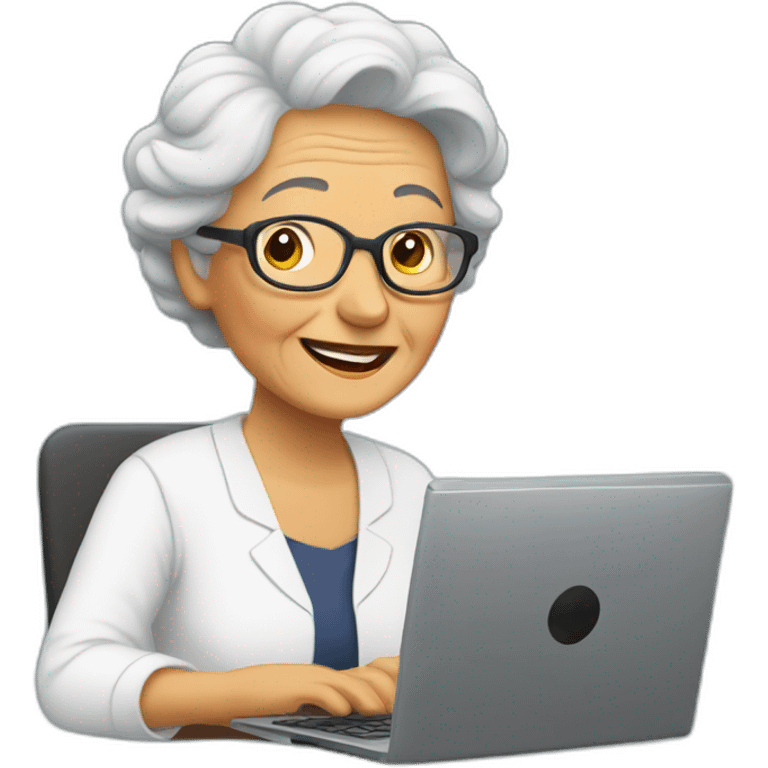 abuela con computadora emoji