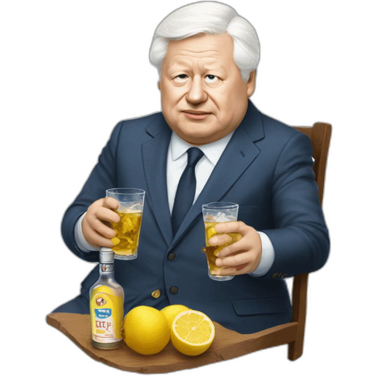 Boris Yeltsin with vodka emoji