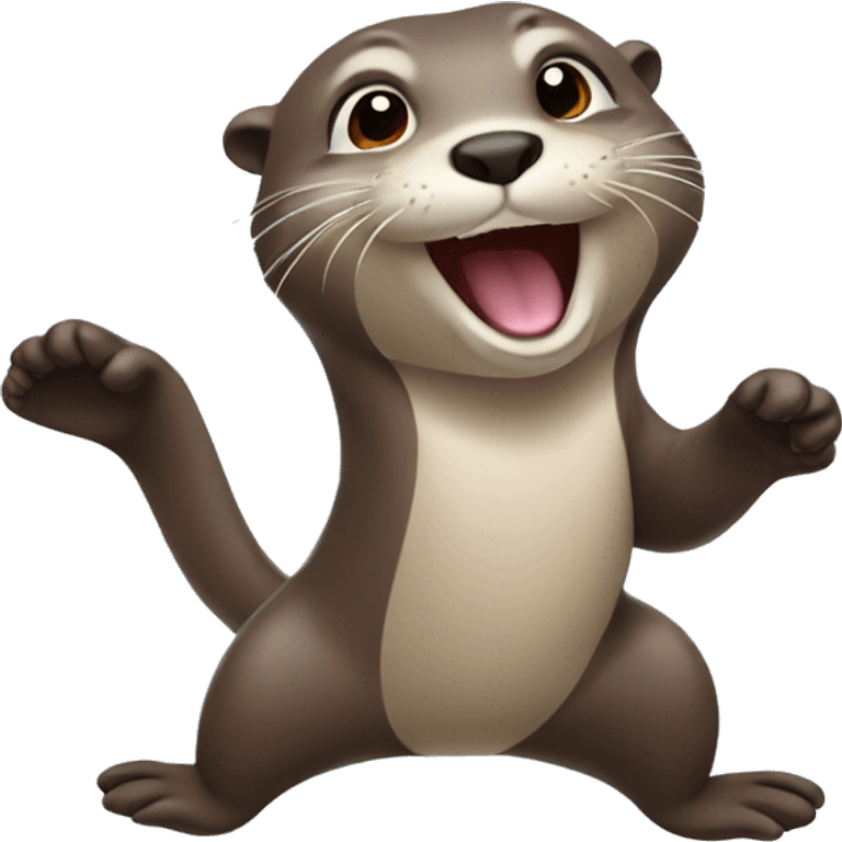 An otter doing a Hang loose emoji