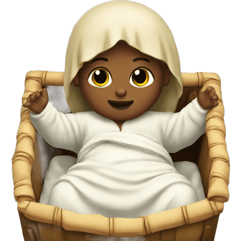 Baby Jesus in a manger emoji