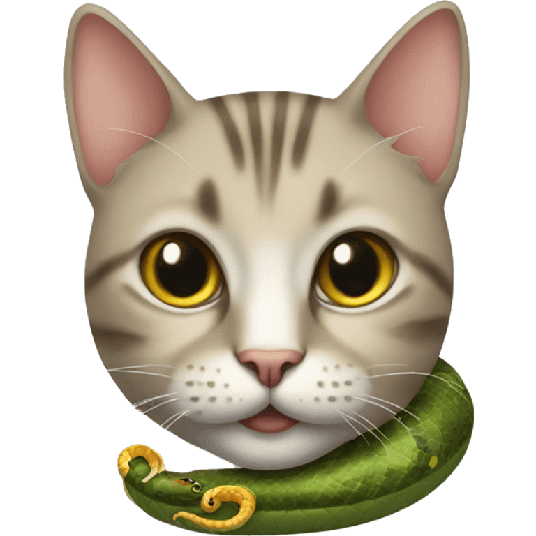 Cat with a snake on its neck  emoji