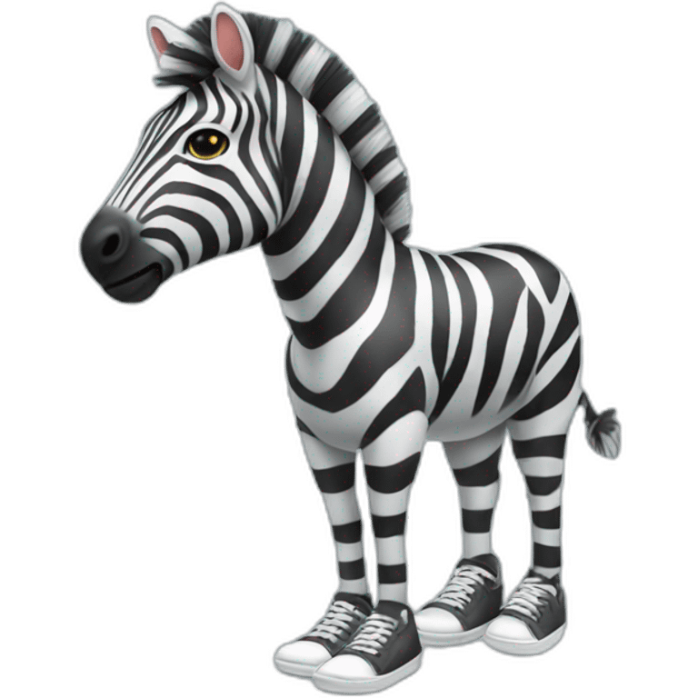 A zebra wearing sneakers emoji