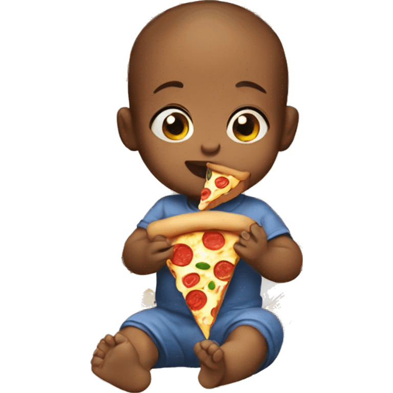 A baby eating pizza emoji