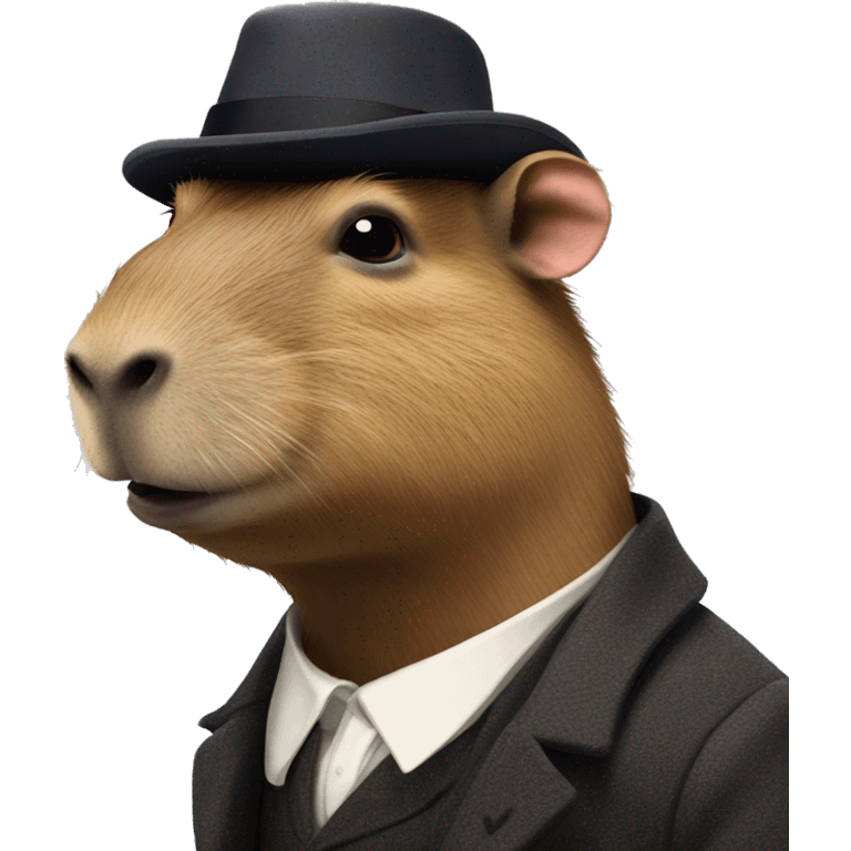 capybara đội mũ peaky blinders emoji