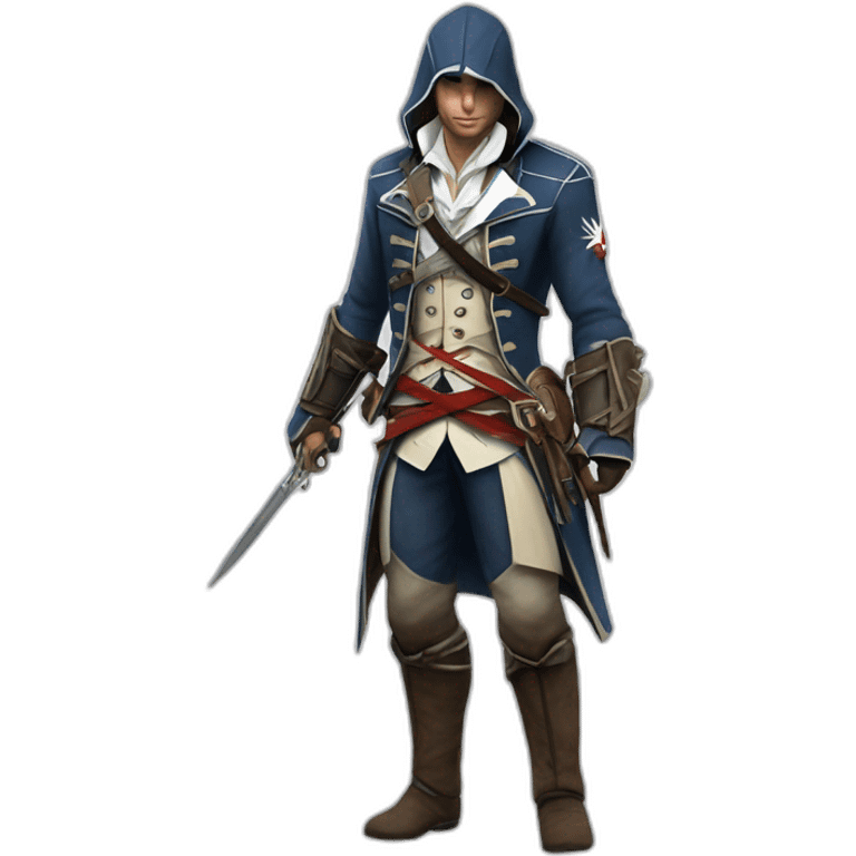 Connor character of Assassin's Creed 3 game with fine and quality details emoji