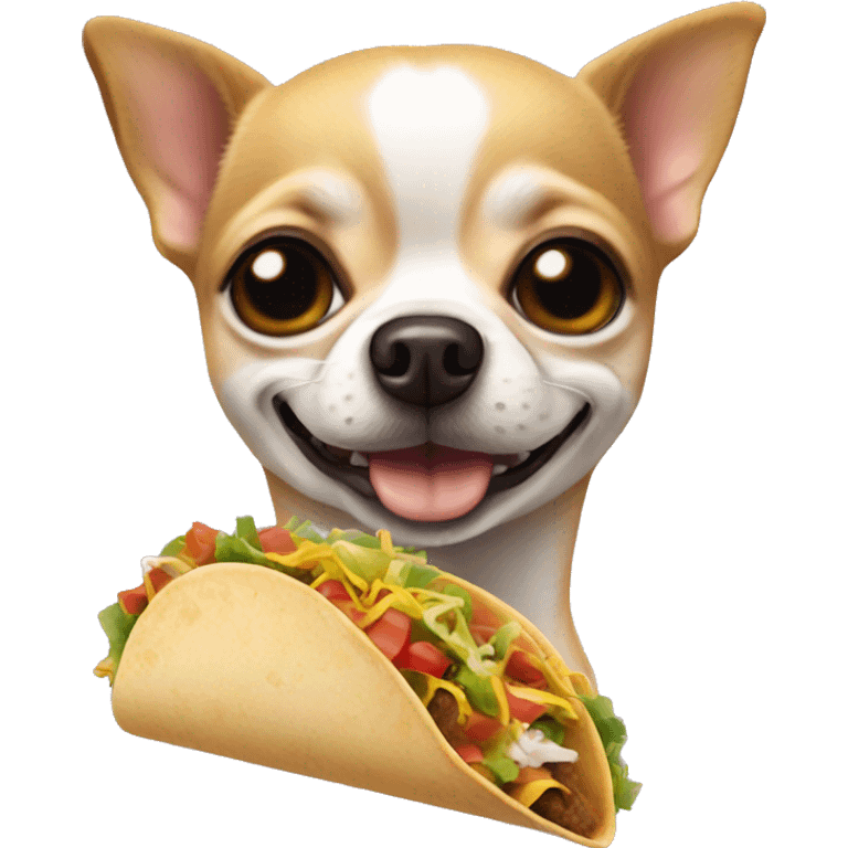 Chihuahua with taco emoji