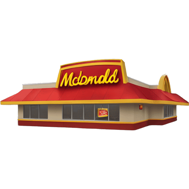 “McDonald’s store with the iconic golden arches, a red and yellow color scheme, and a simple, recognizable design that captures the essence of a fast food restaurant.” emoji