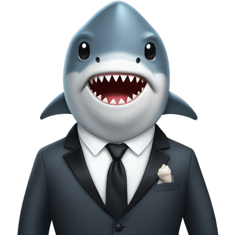 Shark wearing a tuxedo emoji