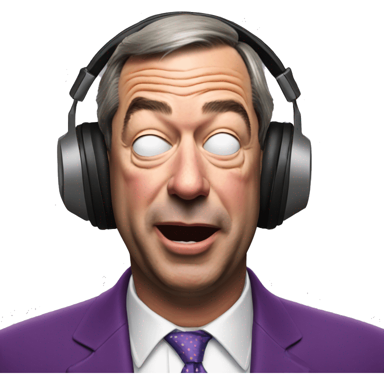 Nigel Farage listening to music with eyes closed  emoji