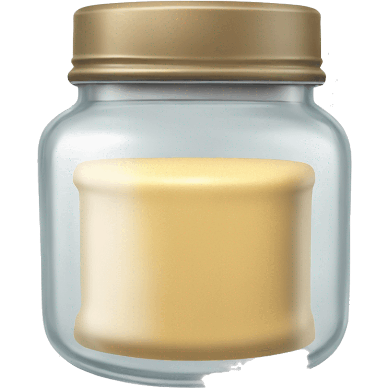 Realistic clear locking lid glass jar of powder emoji