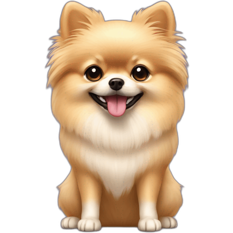 Creme Pomeranian with a ball emoji