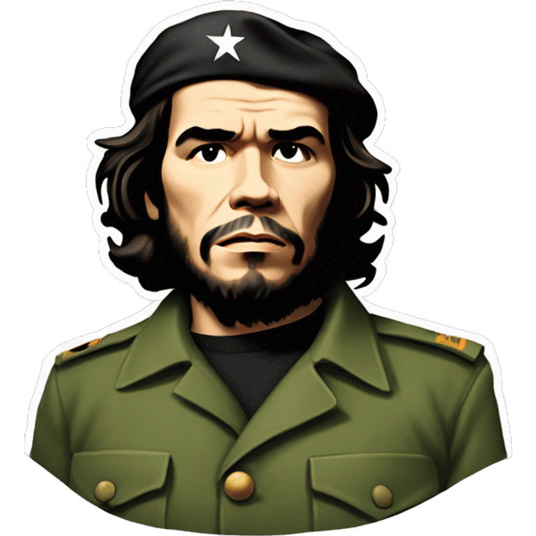 che guevara thoughtful, and a hand in his face emoji