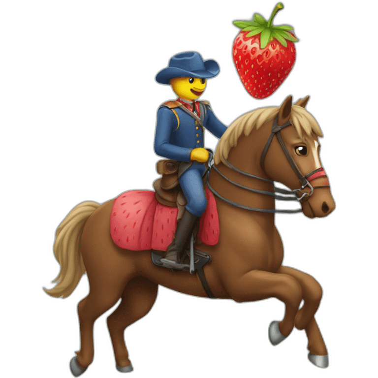 Une fraise sur un cheval emoji