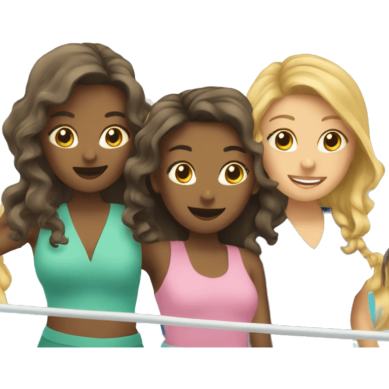 Three girls on a cruise emoji