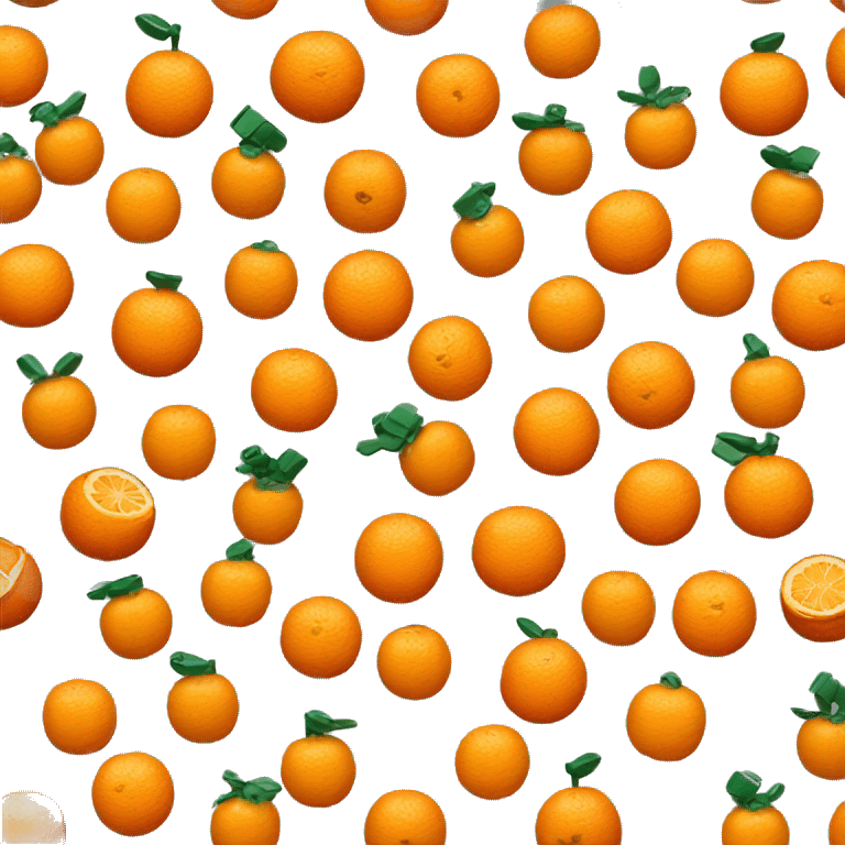 an orange fruit with Lego style emoji