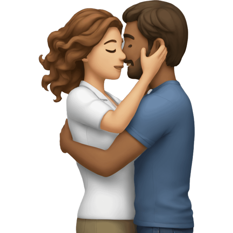 a woman caressing a man's hair emoji